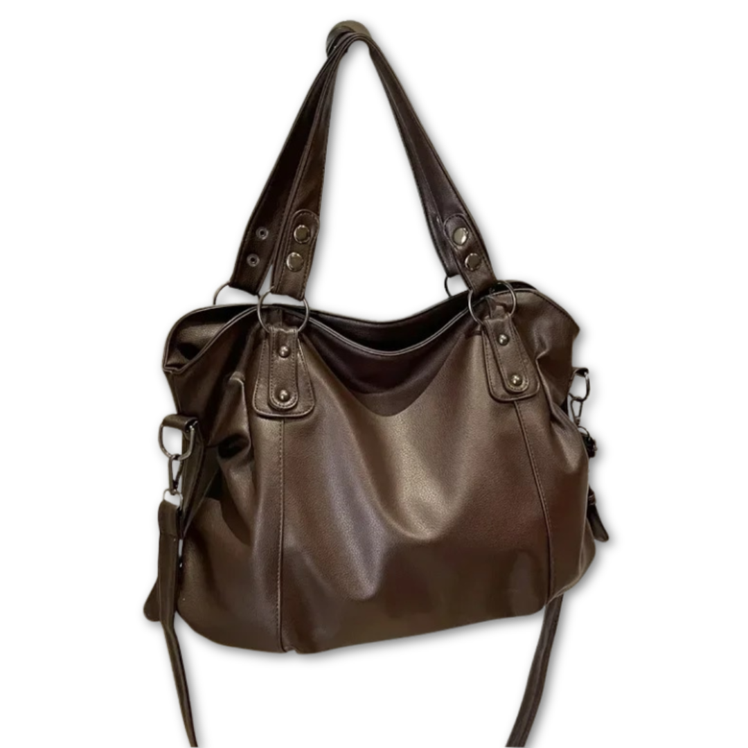 Sac porté épaule marron foncé — Bélarice Acajou