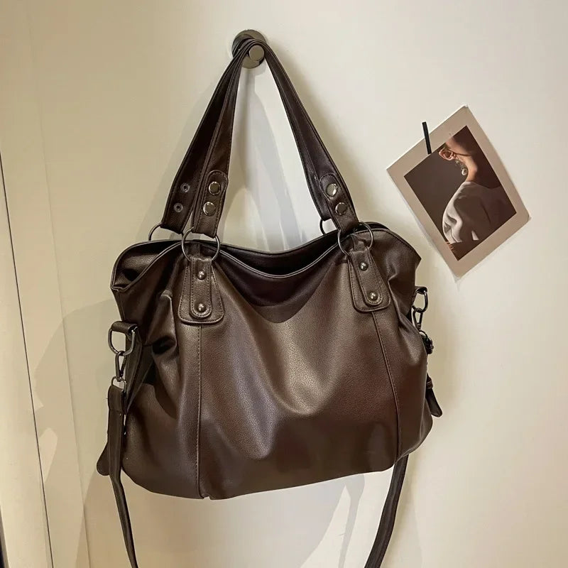 Sac porté épaule marron foncé — Bélarice Acajou