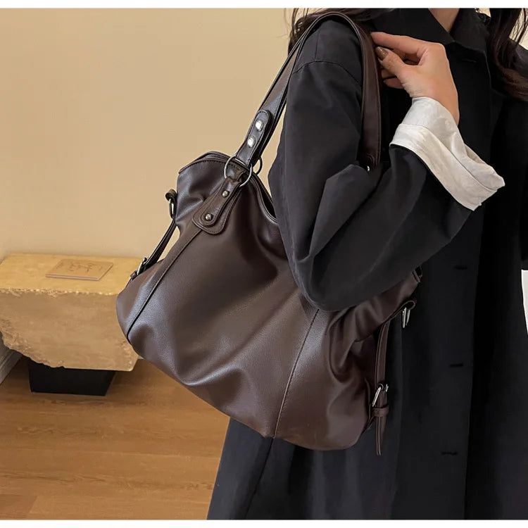 Sac porté épaule marron foncé — Bélarice Acajou
