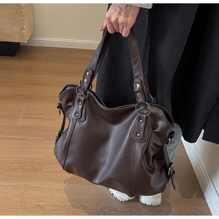 Sac porté épaule marron foncé — Bélarice Acajou