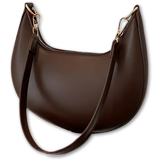 Sac demi-lune marron — Bélarice Sélène