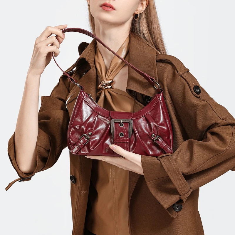 sac porté épaule bordeaux — Belarice Garance