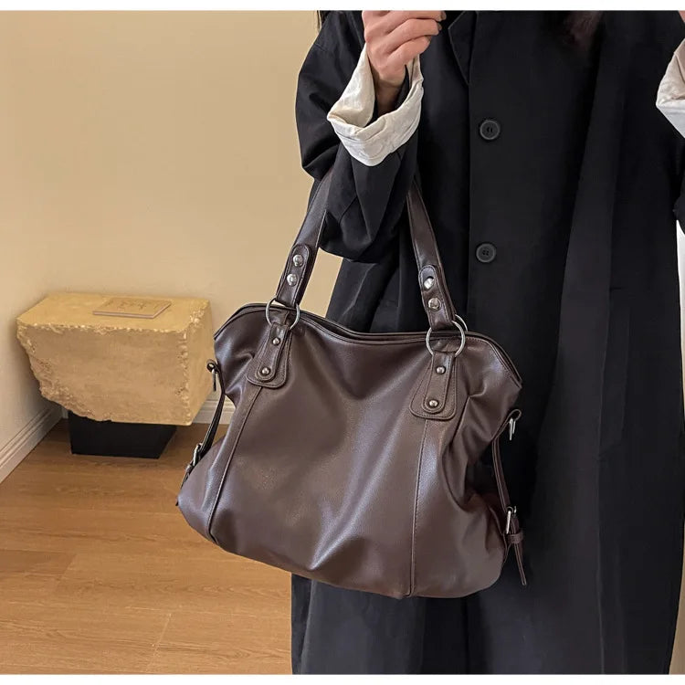 Sac porté épaule marron foncé — Bélarice Acajou
