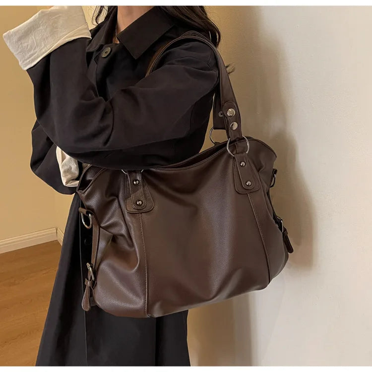 Sac porté épaule marron foncé — Bélarice Acajou